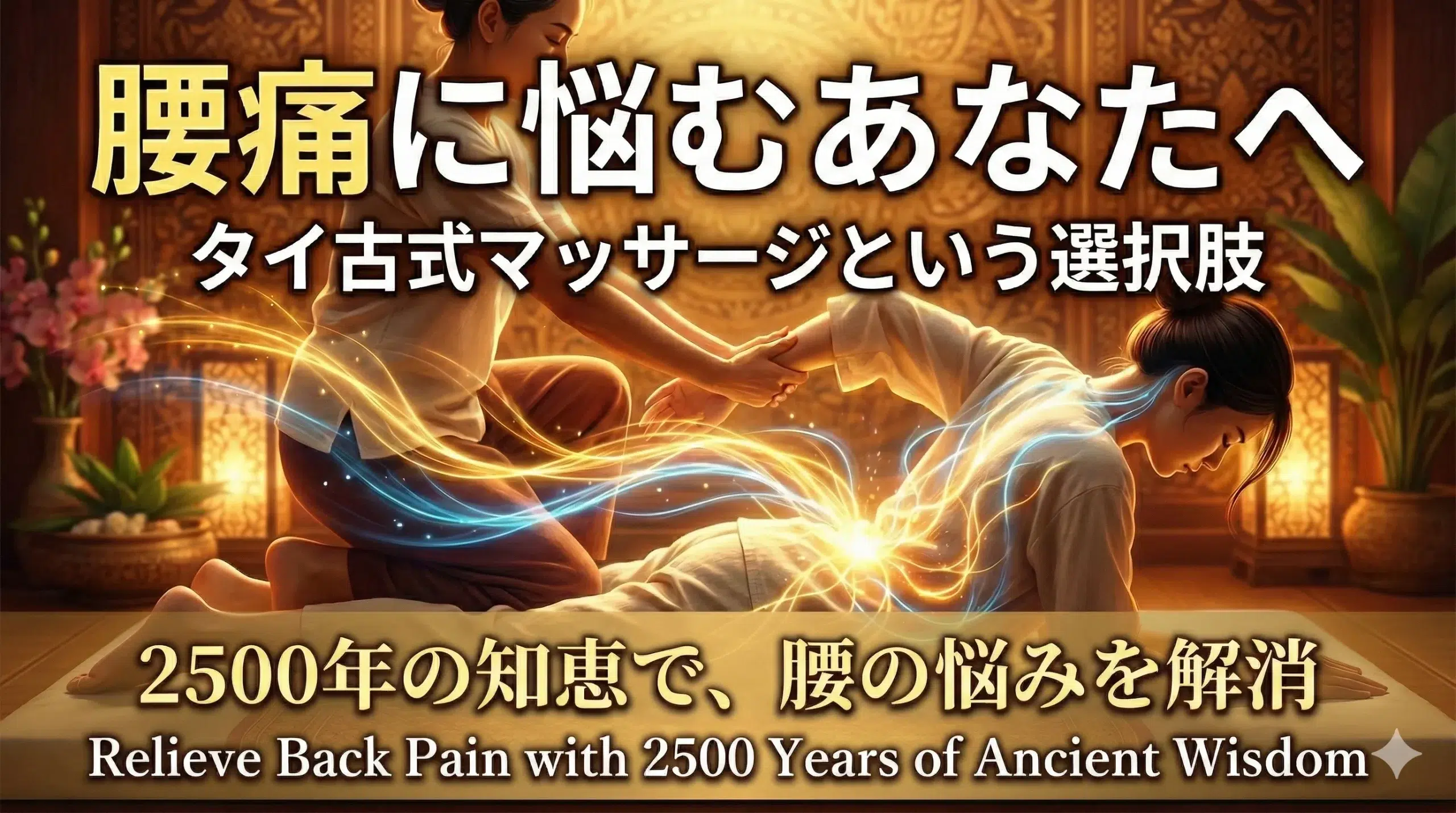 腰痛に悩むあなたへ──タイ古式マッサージ　という選択肢　relieve back pain with 2500 years ancient wisdom thai massage